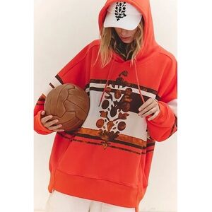 Free People Movement Sprint To The Finish Logo Hoodie in Pomegranate